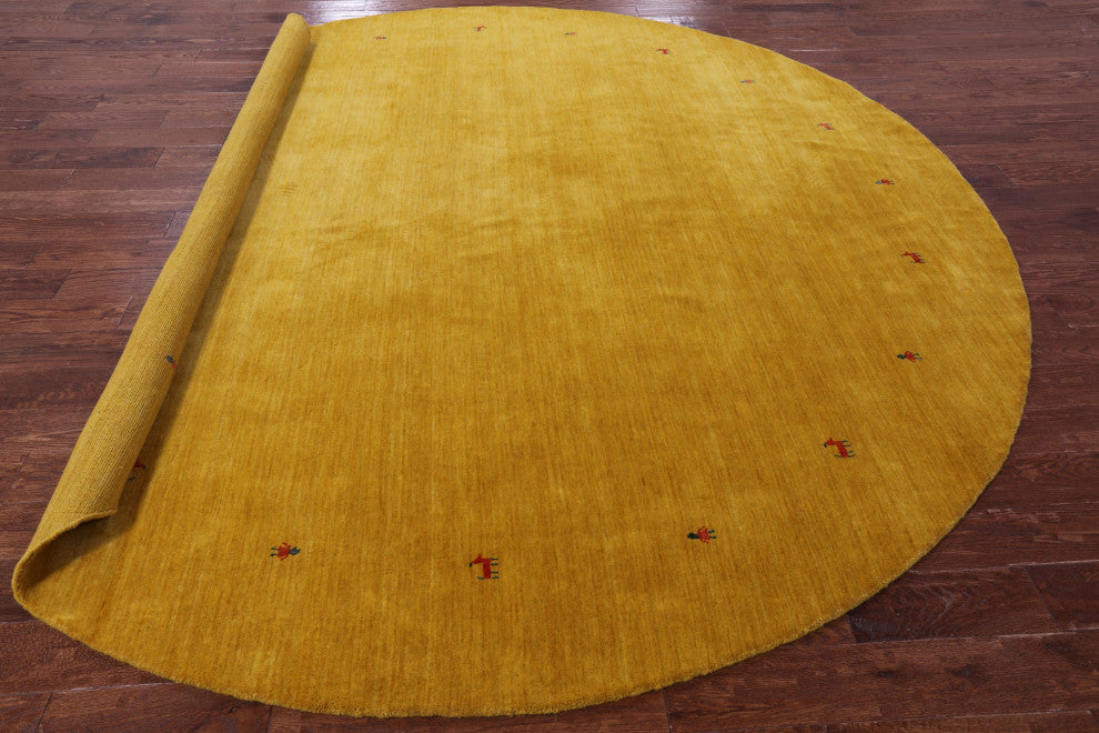 10' Round Persian Gabbeh Handmade Wool Rug - Q15166