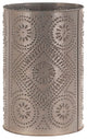 Punched Tin Metal Waste Basket Trash Can, Diamond