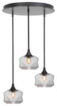 Empire 3-Light Cluster Pendalier, Espresso/Clear Bubble