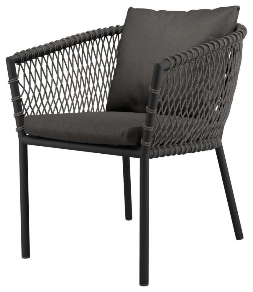 Lounge Chair Armchair, Dark Gray, Outdoor Patio Garden