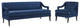 Concur Living Room Set Performance Velvet Set of 2 Navy