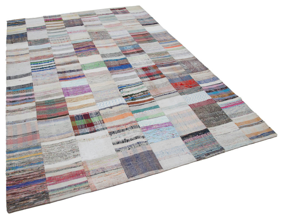 Rug N Carpet - Handmade Anatolian 6' 8'' x 9' 11'' Rustic Patchwork Kilim Rug