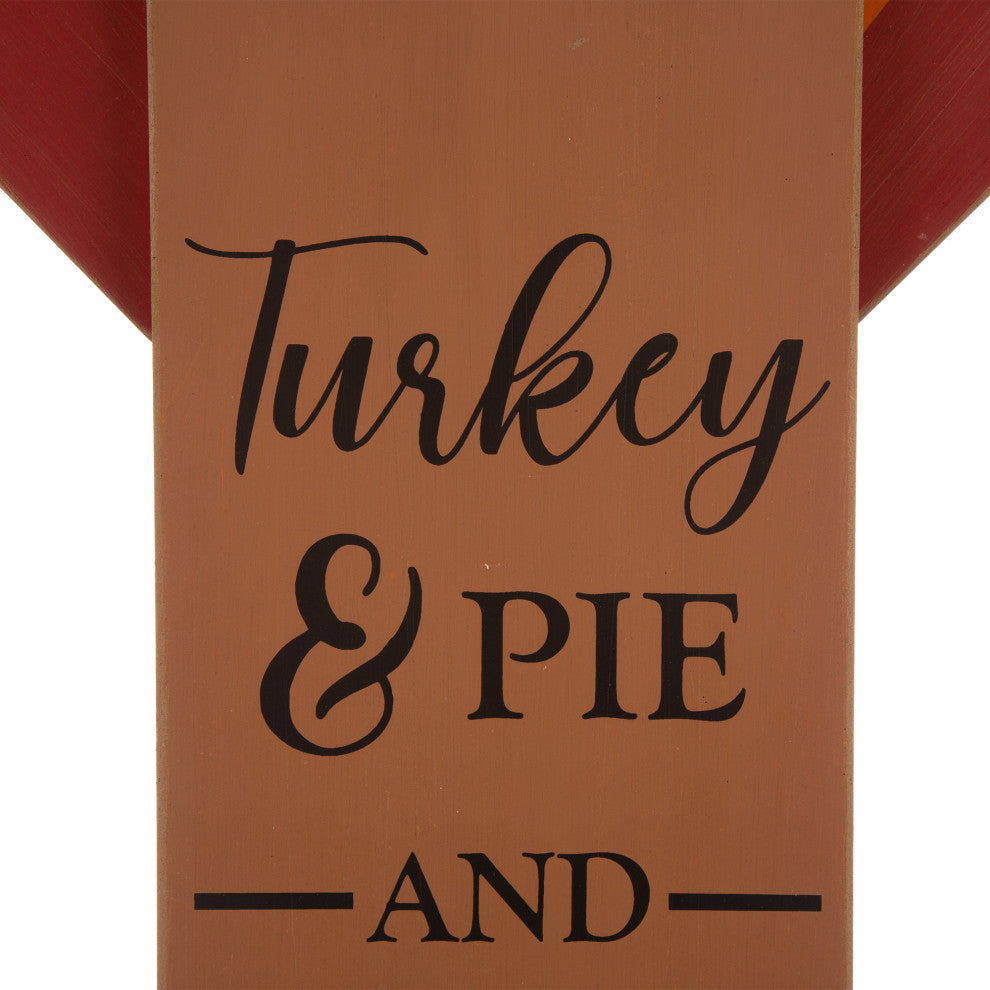 40"H Thanksgiving Wooden Turkey Standing Decor