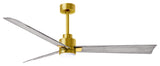 Alessandra Ceiling Fan, Brushed Brass, 56", Barnwood Blades, Light Kit