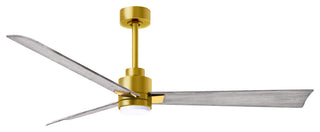 Alessandra Ceiling Fan, Brushed Brass, 56", Barnwood Blades, Light Kit