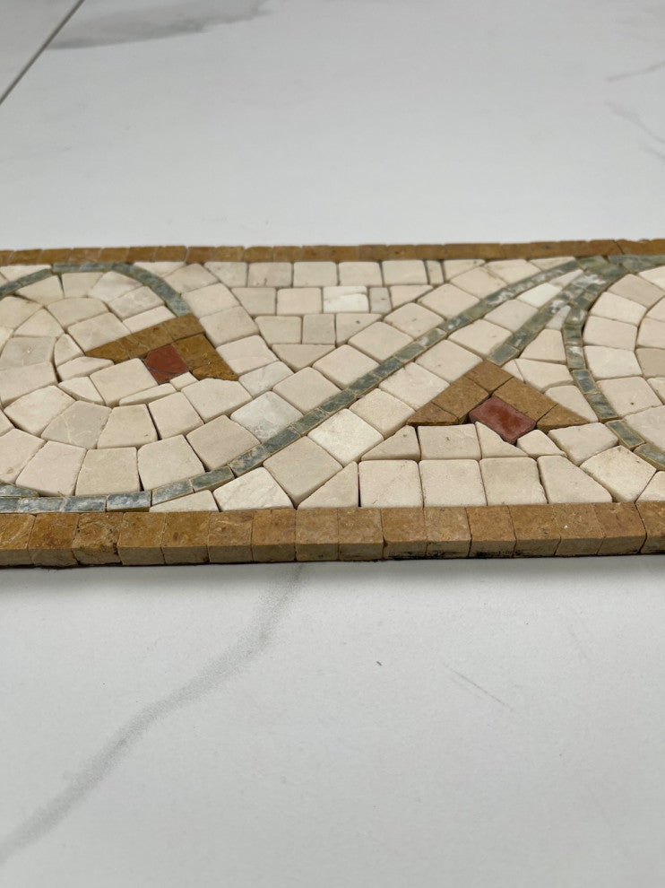 Marble Mosaic Border Listello Accent Tile Agean Antique 5x14.5 Tumbled, 1 piece