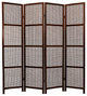 6' Tall Miyagi Shoji Screen, 4 Panel, Walnut