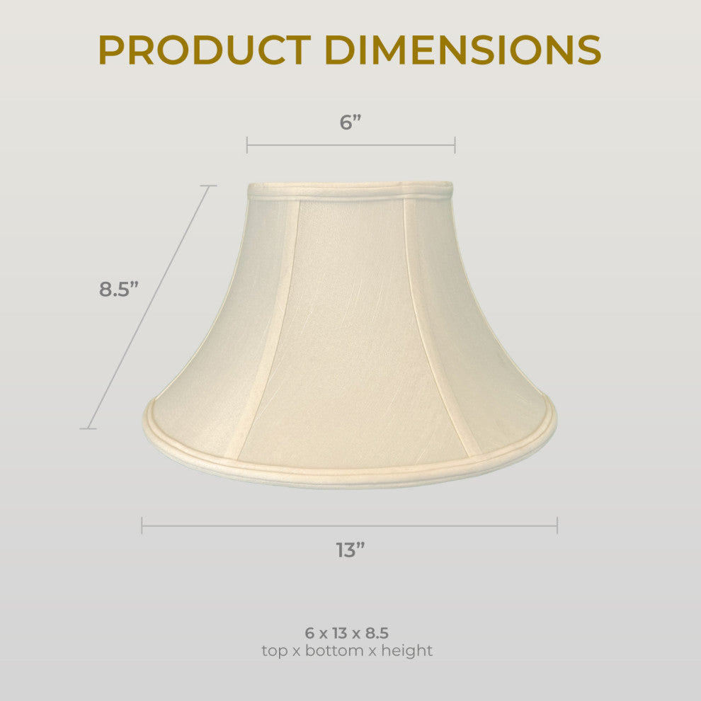 Royal Designs Shallow Bell Basic Lamp Shade, Beige, 6x13x8.5