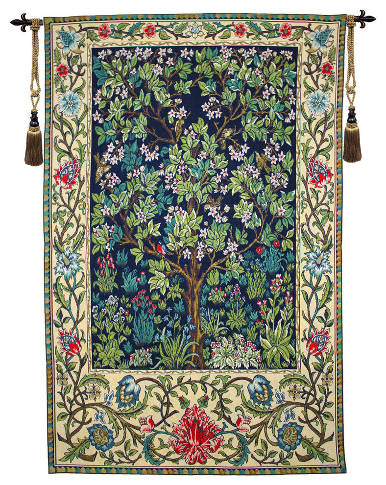 Tree of Life I, European Wall Tapestry, 40"x27"