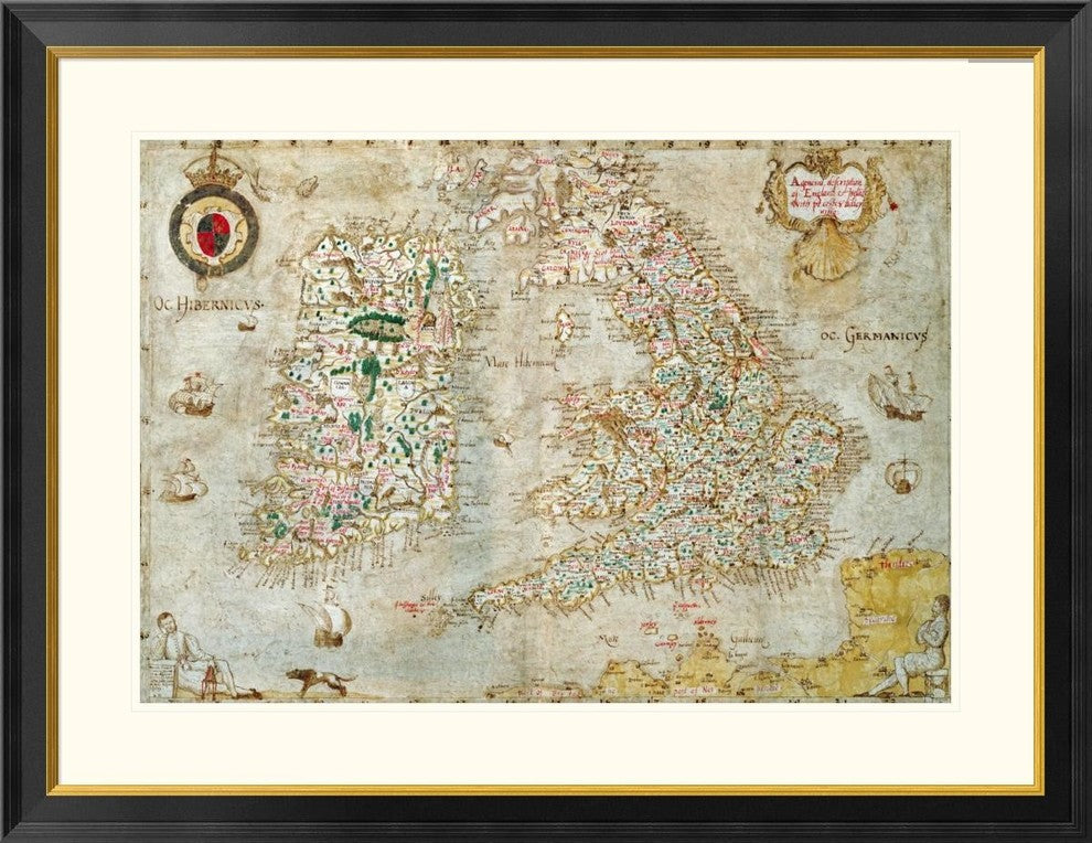 "A General Description of England and Ireland"  by Laurence Nowell, 40x31"