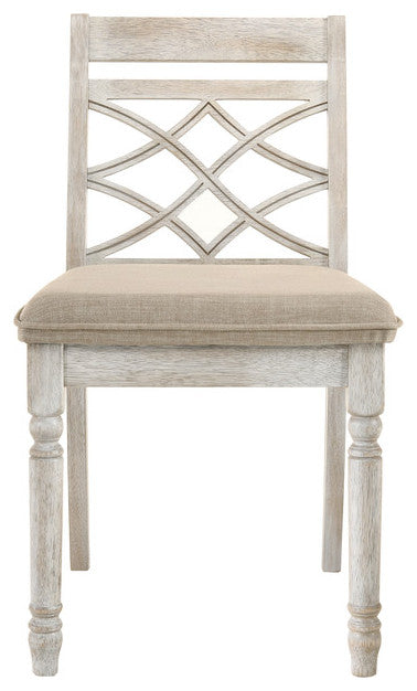Havanna Off-White 19"W Contemporary Fabric Chair With Cushion,  Set of 2