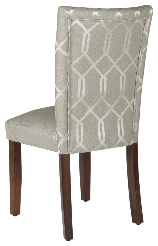 Benzara BM195012 Wooden Parson Dining Chairs, Gray, Set of 2