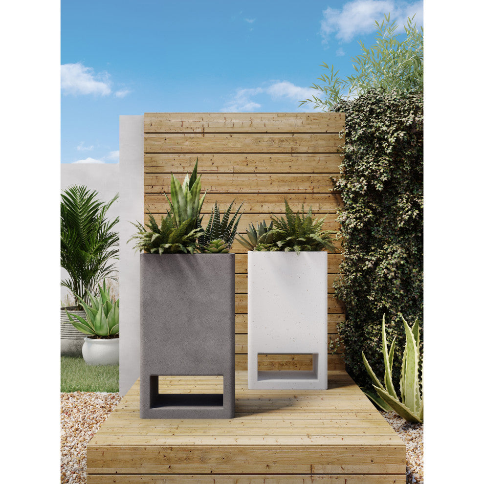 Contemporary Bristol Planter Concrete Grey - Grey