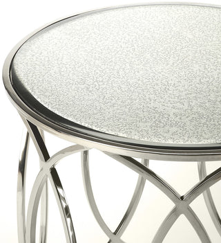 Butler Specialty Desiree Mirror And Nickel End Table In White