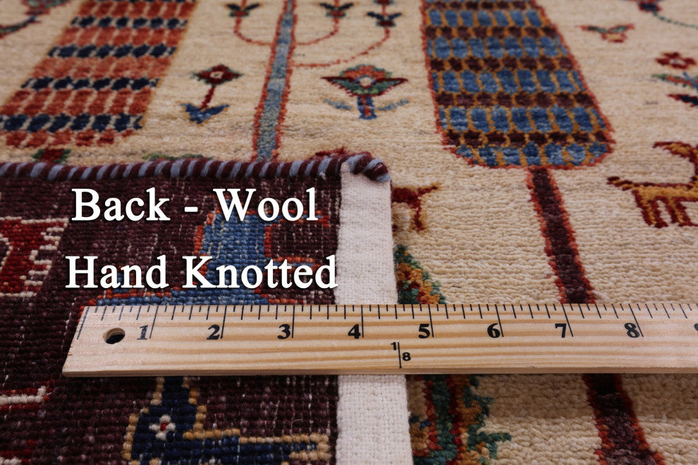 5' 8" X 8' 4" Hand-Knotted Tribal Persian Gabbeh Wool Rug Q5872