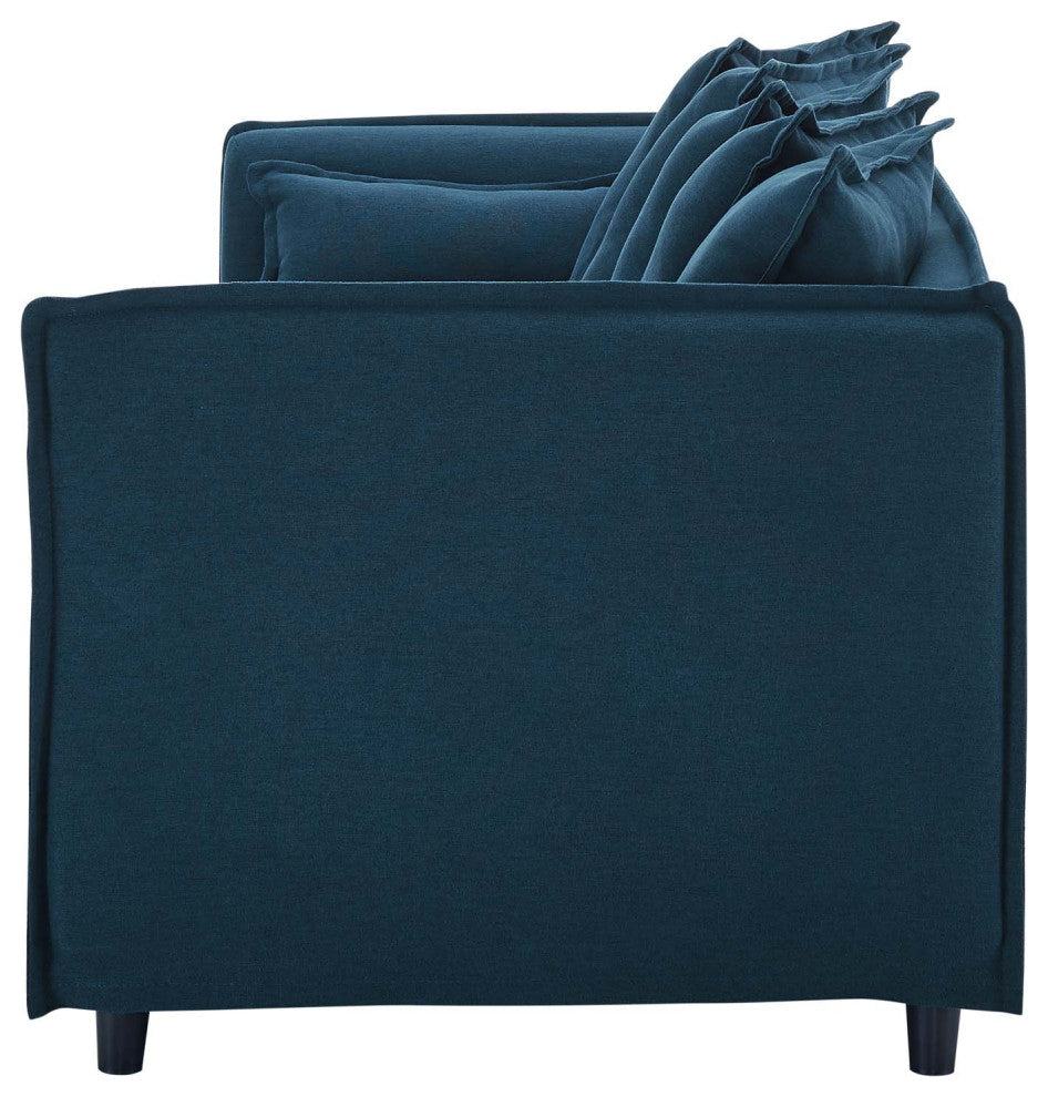 Sofa, Fabric, Navy Blue, Modern, Living Lounge Room Hotel Lobby Hospitality