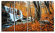 "Autumn Mountain Waterfall Close View" Landscape Photo Art, 4 Panels, 48"x28"