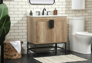 Home Living 19" Modern Natural Oak-Light Bathroom Vanity