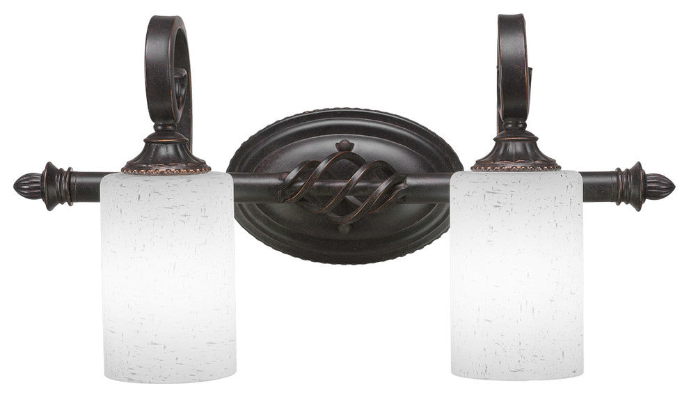 Elegante 2-Light Bath Bar, White Muslin