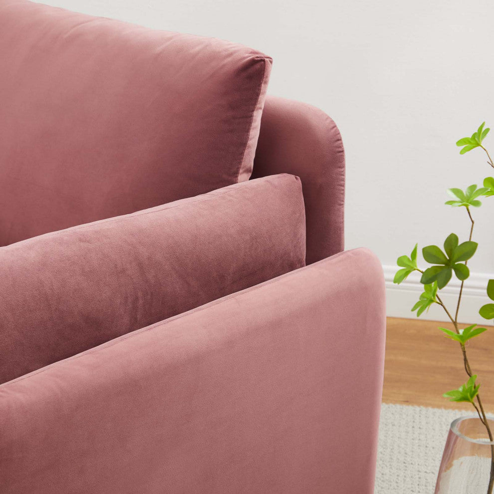 Armchair Accent Chair, Velvet, Pink, Modern, Living Lounge Hotel Hospitality