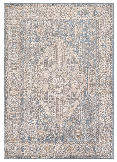 Surya Seattle STA-2300 6'7"x9' Rug, Light Gray/Medium Gray/Khaki/Denim/White