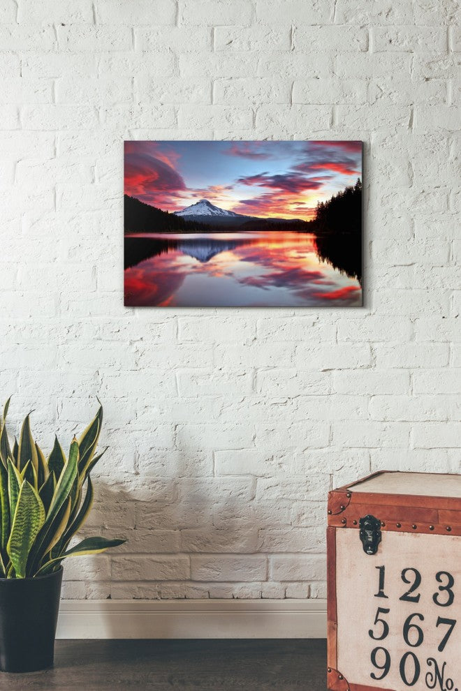 Epic Graffiti "Sunrise on the Lake" by Darren White, Giclee Canvas Art, 12"x18"