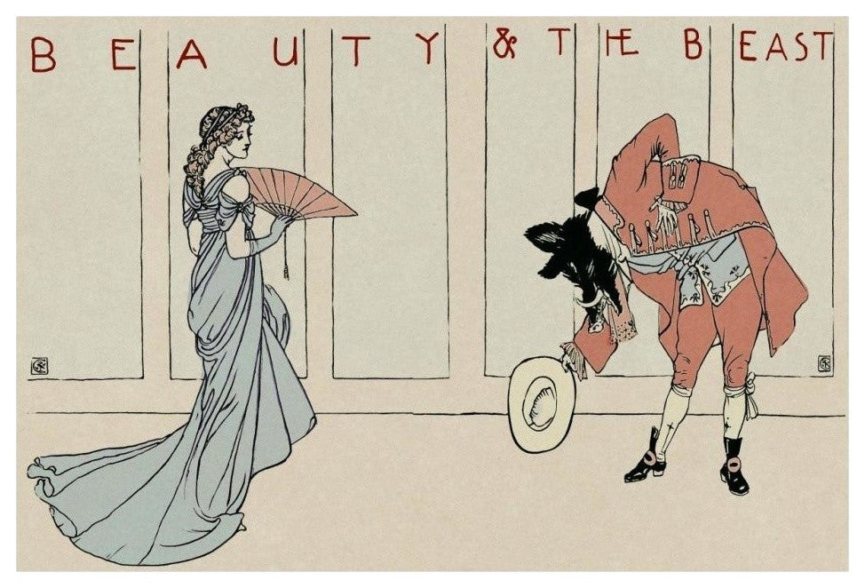 "Beauty and the Beast - The Bow" Digital Paper Print by Walter Crane, 50"x34"