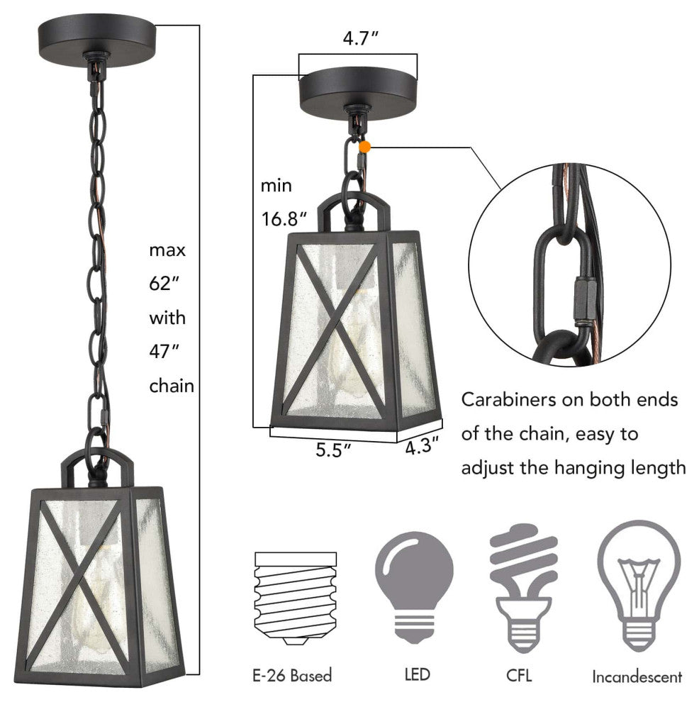 Modern Outdoor Pendant Light Fixture for Front Porch