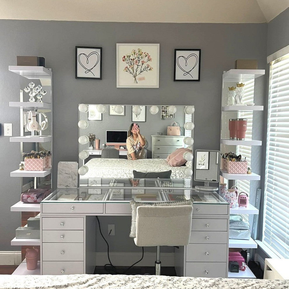 SlayStation Natalie Mirrored Column, White