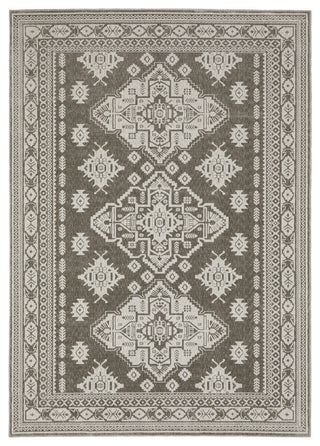Iris Two-Tone Triple Medallions Grey/ Light Grey Area Rug 7'10" x 10'10"