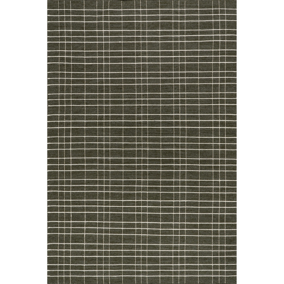 Charlie Plaid Wool Area Rug, Green 9'x12'