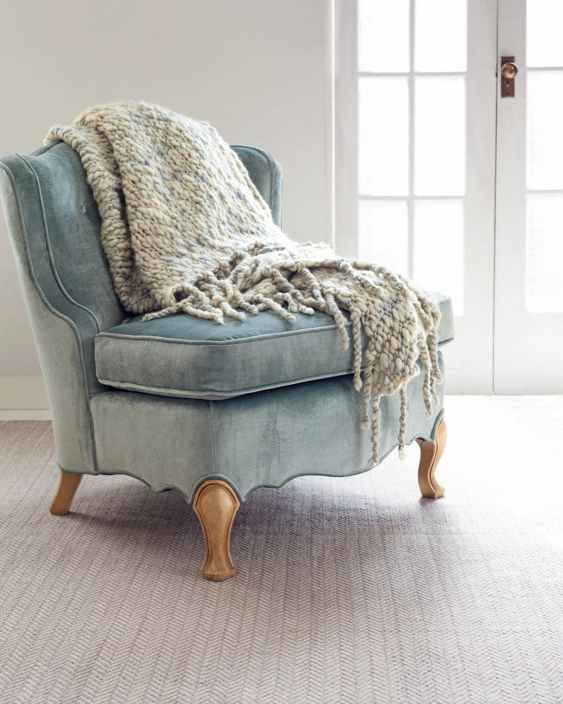 Dash & Albert Herringbone Dove Grey Handwoven Cotton Rug, Grey, Runner-2'6" x 8'