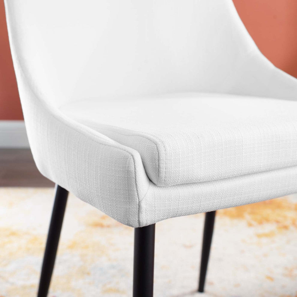 Viscount Upholstered Fabric Dining Chairs - Set of 2 EEI-3809-BLK-WHI