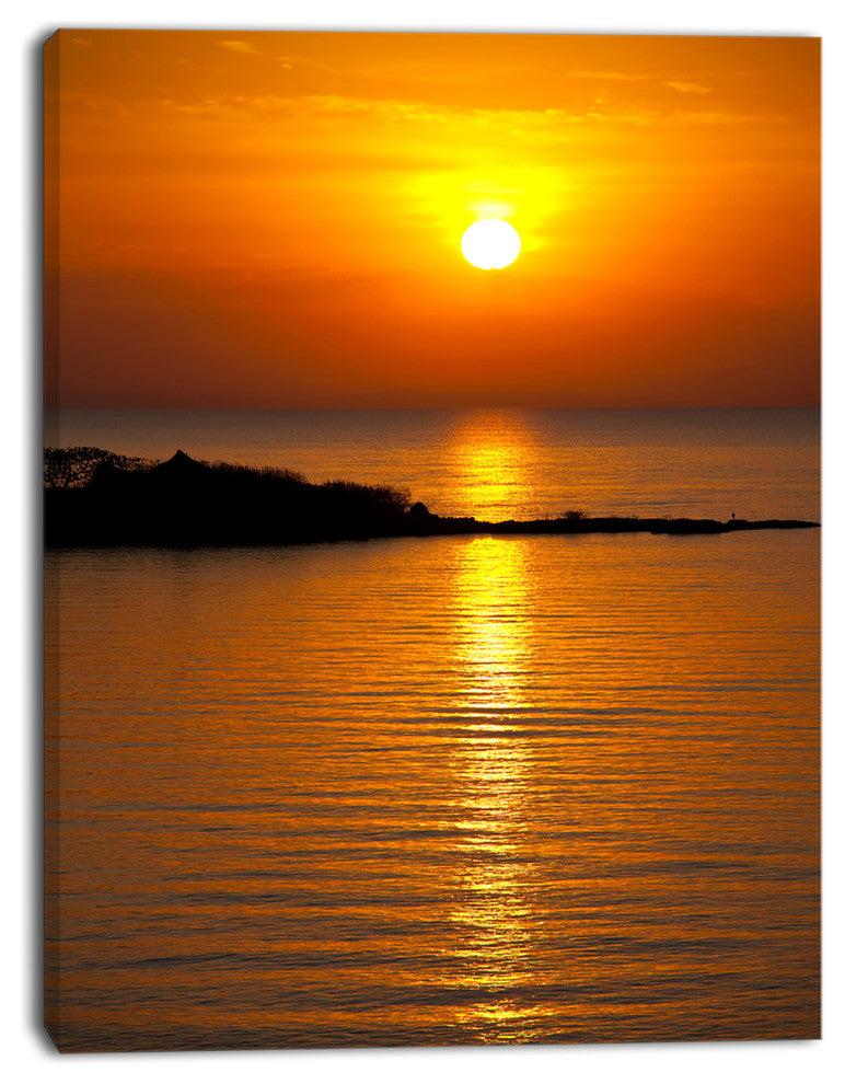 Beautiful Sunrise Reflecting in River, Large Seashore Canvas Print, 30"x40"