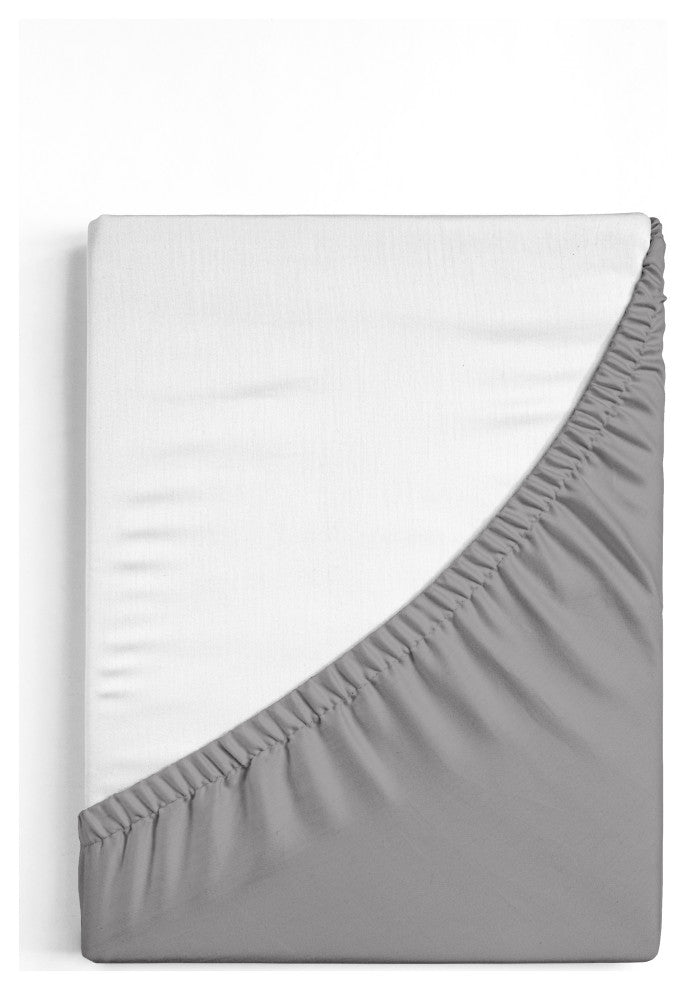 Organic Cotton Fitted Sheet, Dark Gray, Full, 54"x75"