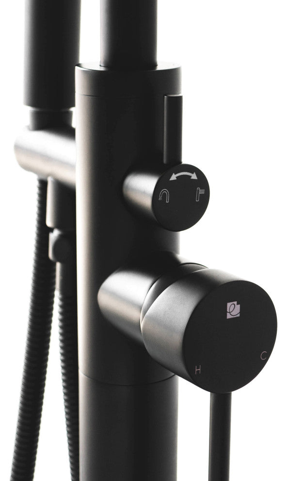 SevenFalls 8017 Single Handle Floor Mounted Tub Filler with Handheld Shower