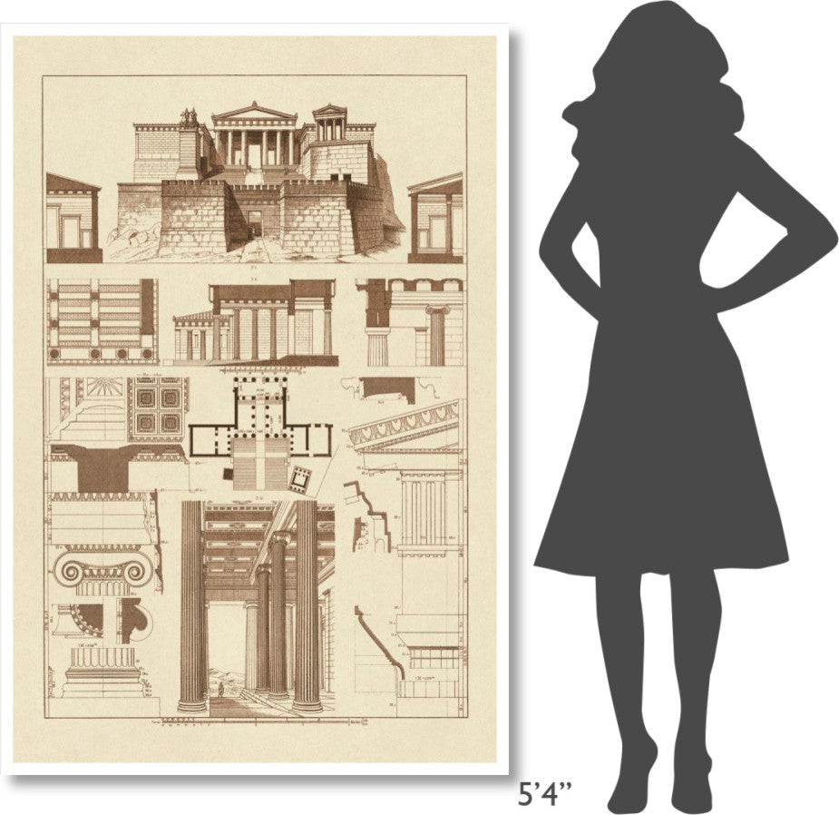 "The Propylaea of the Acropolis at Athens" Paper Print by J. Buhlmann, 42"x62"