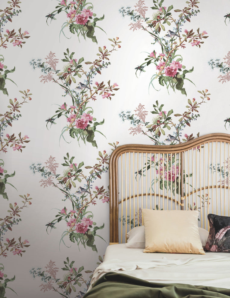 Wild Flowers Rose Peel and Stick Wallpaper