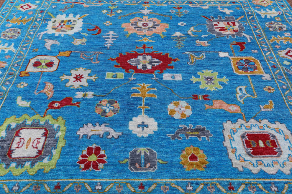 9' Square Turkish Oushak Hand Knotted Rug - Q13326