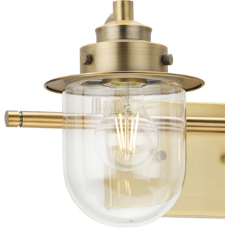Northlake Collection Two-Light Vintage Brass Clear Glass Transitional Bath Light