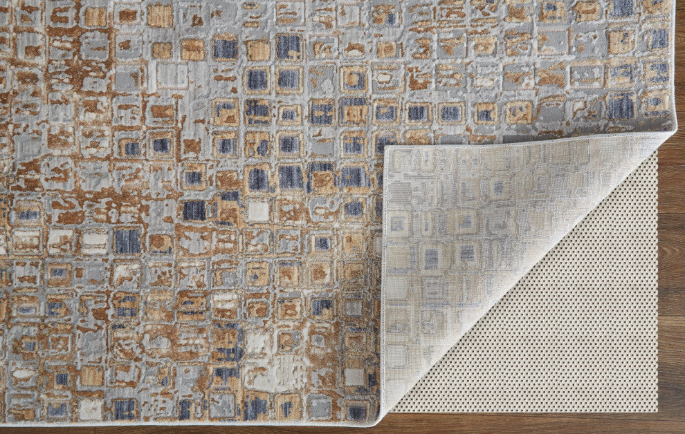 Corben R39G0 Transitional/Mid-Century Modern Rug, Beige/Gray, 4'x6'