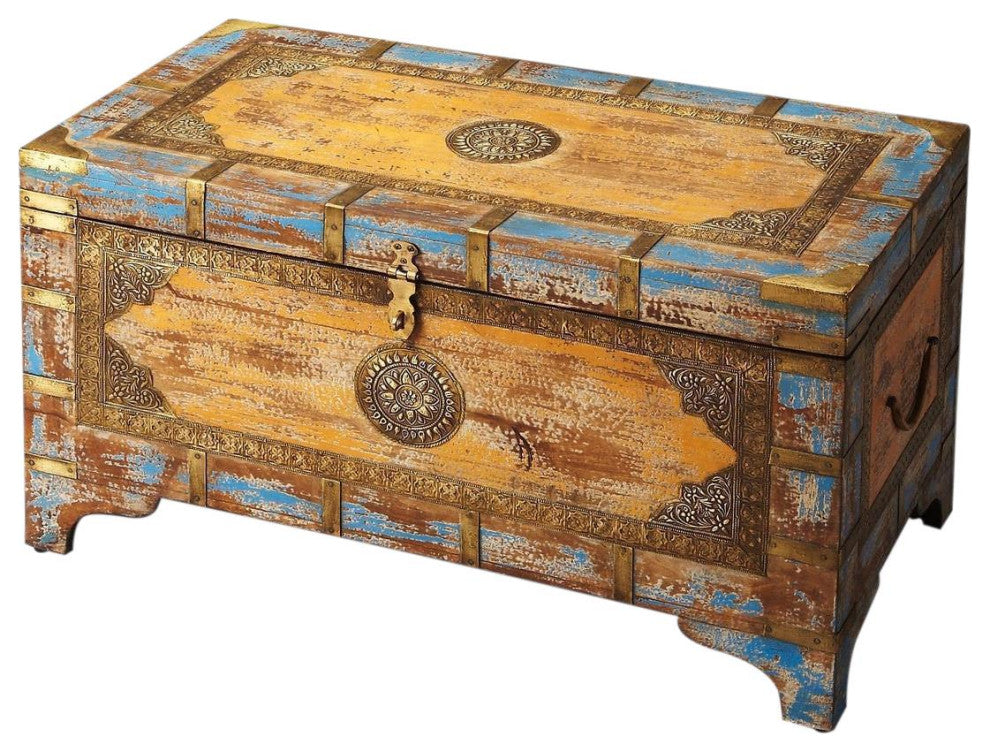 Elegant Vintage Brass Storage Trunk
