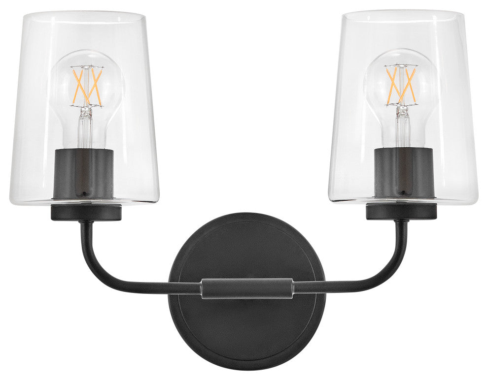 Lark Kline Small Two Light Vanity, Black