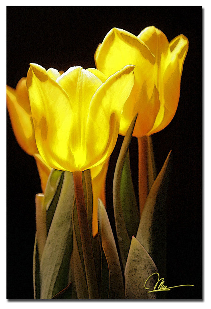 'Yellow Tulips II' Canvas Art by Martha Guerra