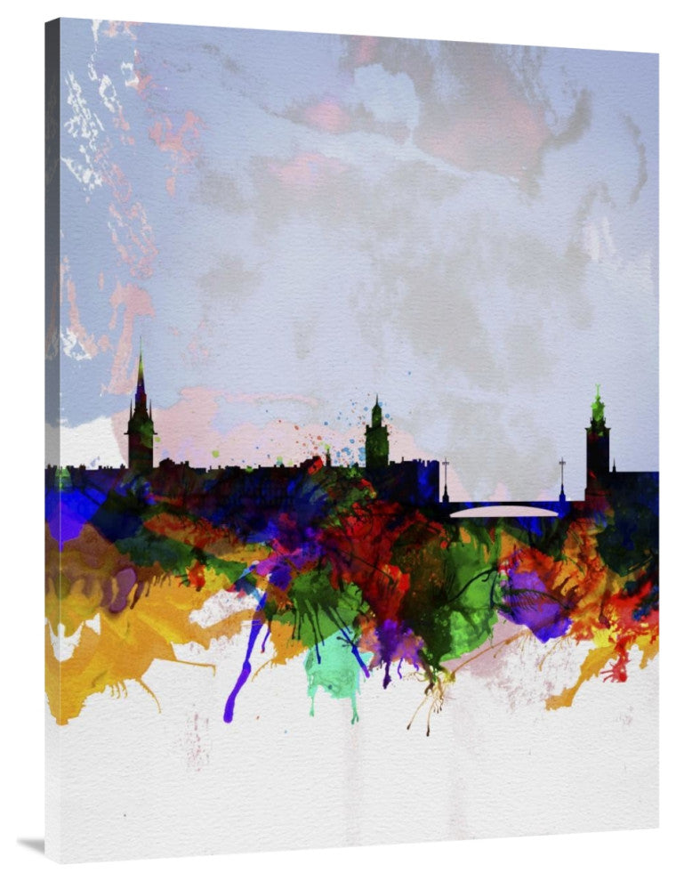 "Stockholm Watercolor Skyline" Fine Art Print