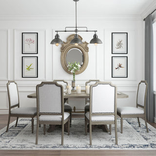 LALUZ 3-Light Linear Industrial Kitchen Island Lighting, Matte Black and Gray