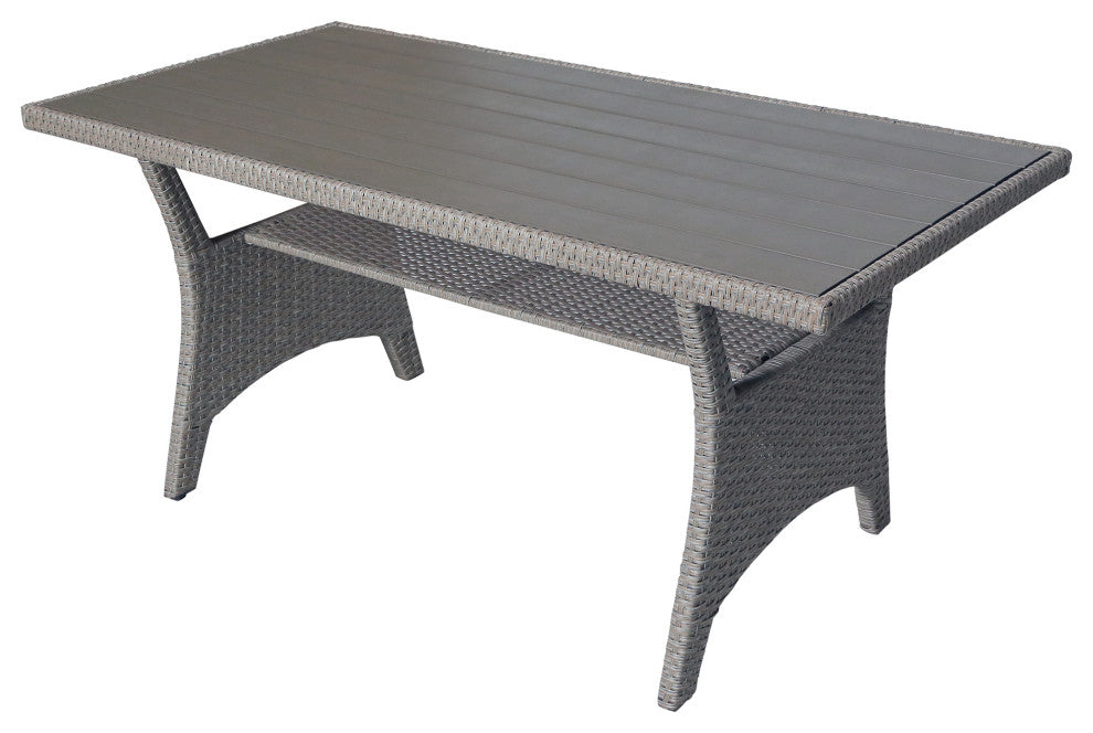 6 Pieces Outdoor Rattan Patio Sectional Sofa Set With Cushions, Dark Gray