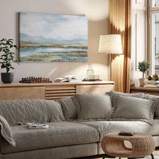 "Lakeside Afternoon Delight" - A Tranquil Waterscape for Refined Interiors