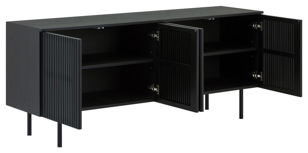 Pasadena Echo 6-Piece Round Dining Set, With Buffet & Table and Chairs