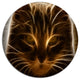 Glowing Fractal Cat Illustration, Animal Round Wall Art, 23"